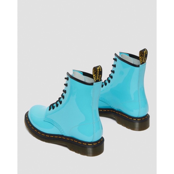 Free People x Dr. Martens 1460 Pascal Patent Leather Boots Turquoise $140 - Picture 9 of 16